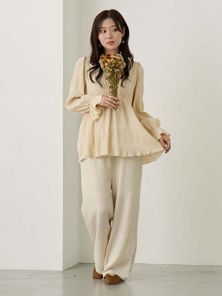 2wayプリーツブラウス Beige
