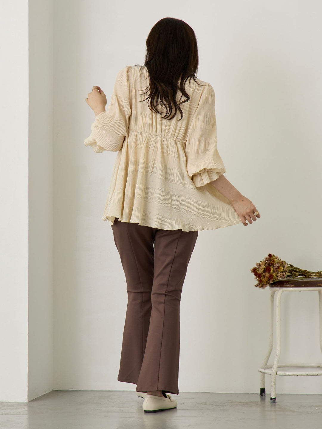 ポンチフレアパンツ Brown