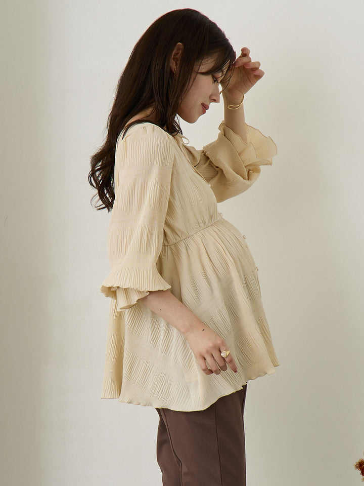 2wayプリーツブラウス Beige