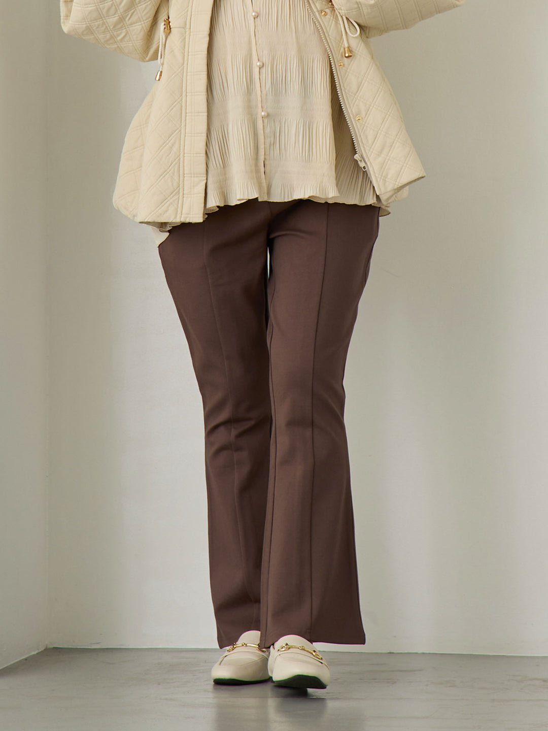 ポンチフレアパンツ Brown