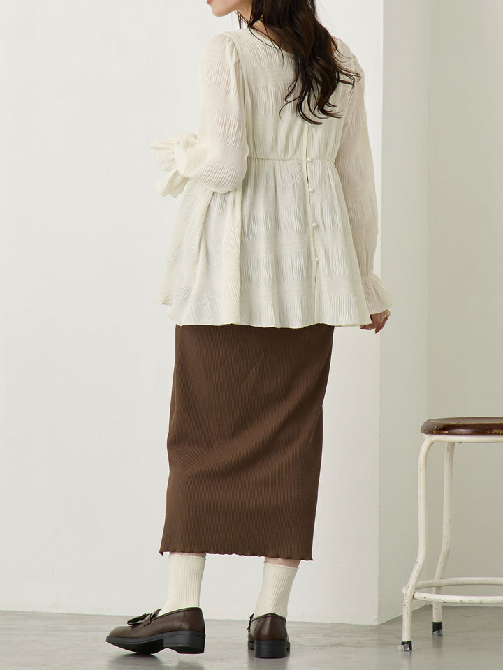 2wayプリーツブラウス Ivory