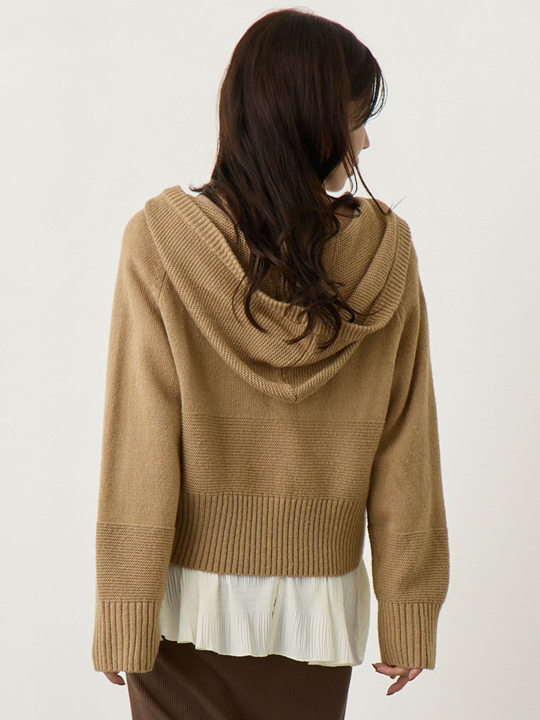 ダブルジップニットカーディガン Beige