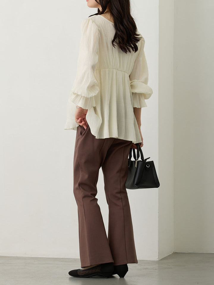 ポンチフレアパンツ Brown