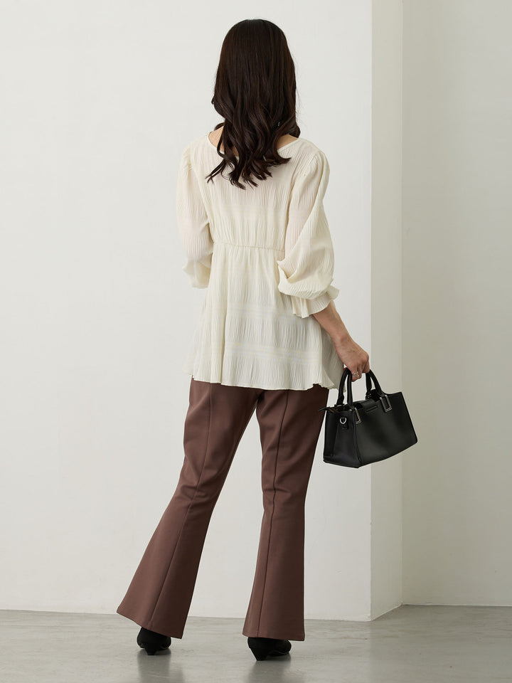 ポンチフレアパンツ Brown