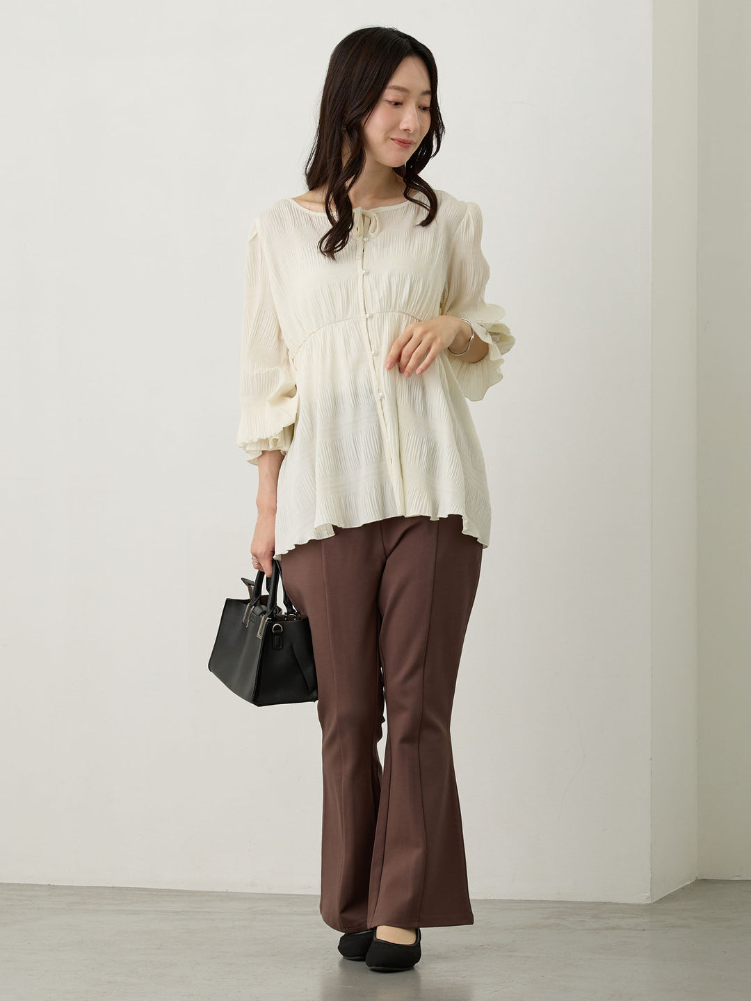 ポンチフレアパンツ Brown