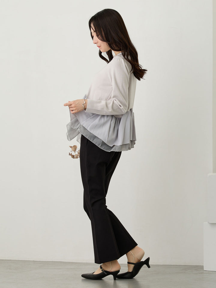 ドッキングペプラムニット Light gray