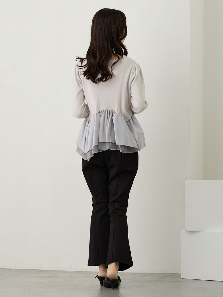 ドッキングペプラムニット Light gray