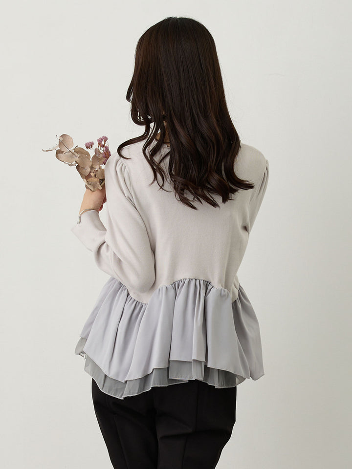 ドッキングペプラムニット Light gray