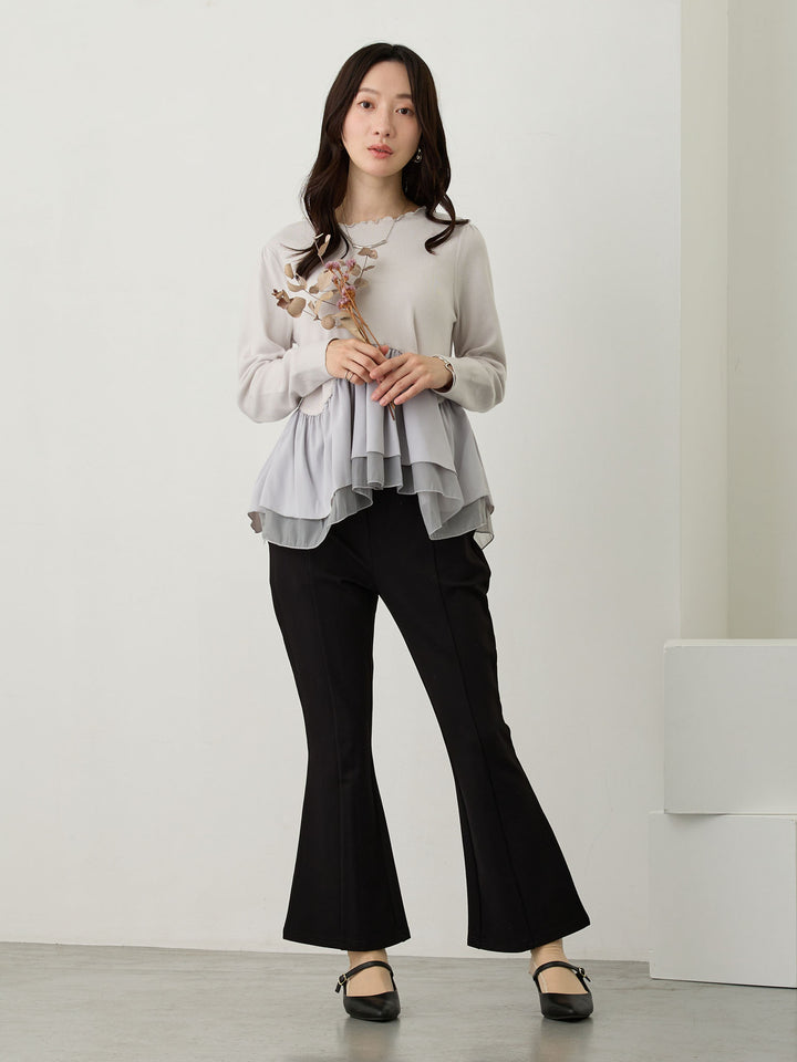 ドッキングペプラムニット Light gray