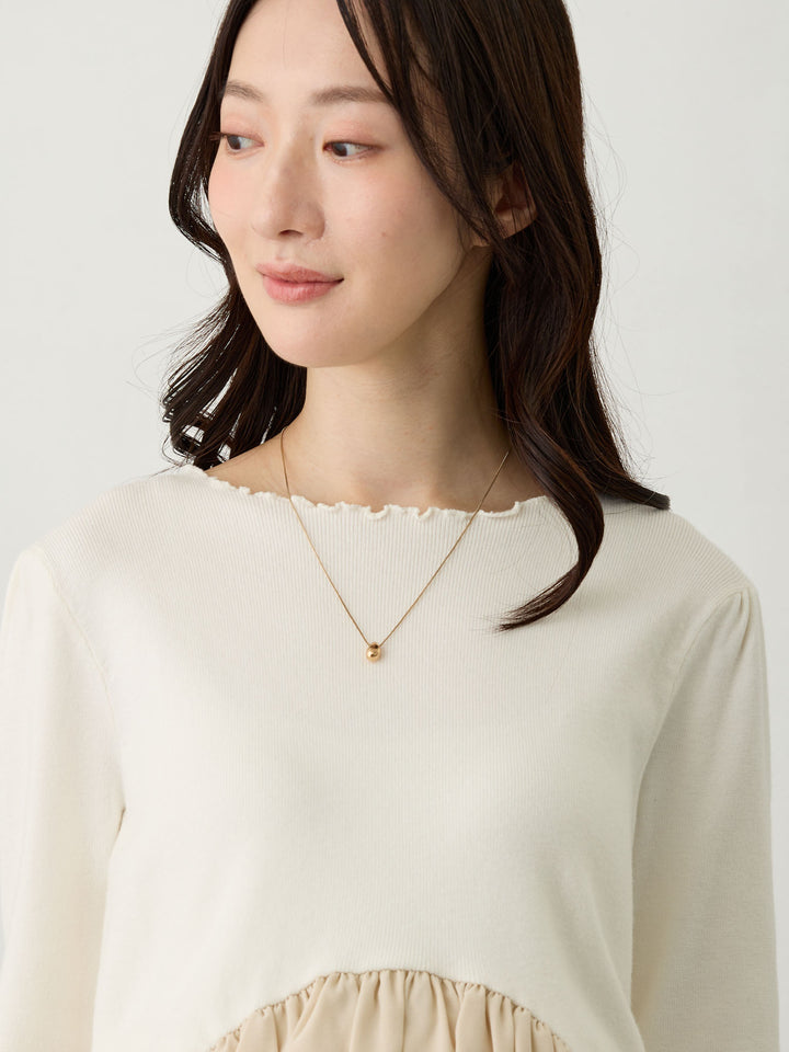 ドッキングペプラムニット Light gray