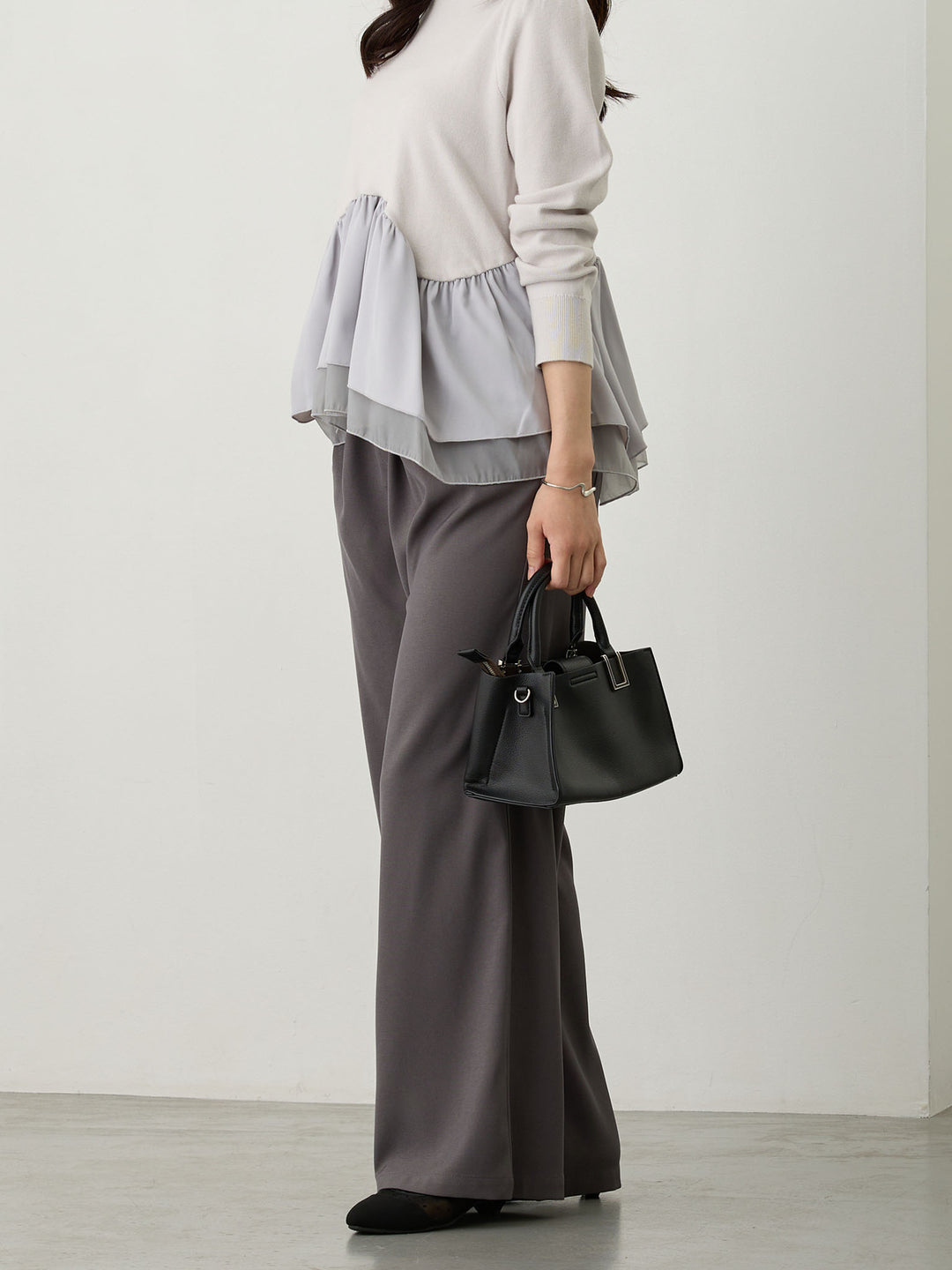 タックワイドパンツ Gray