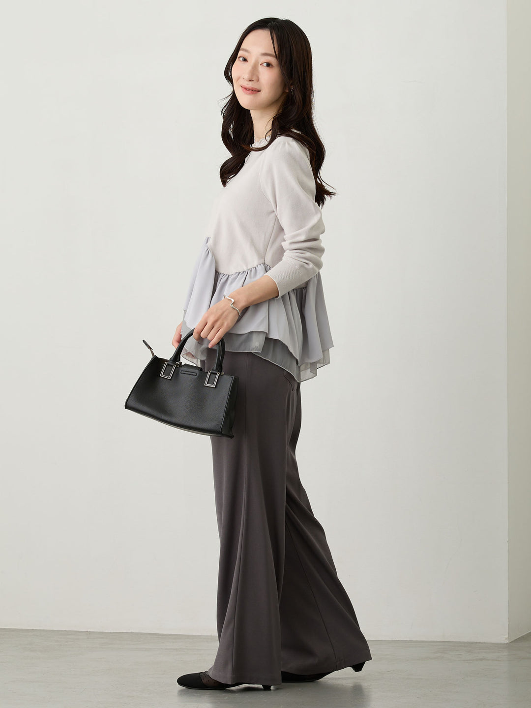 タックワイドパンツ Gray