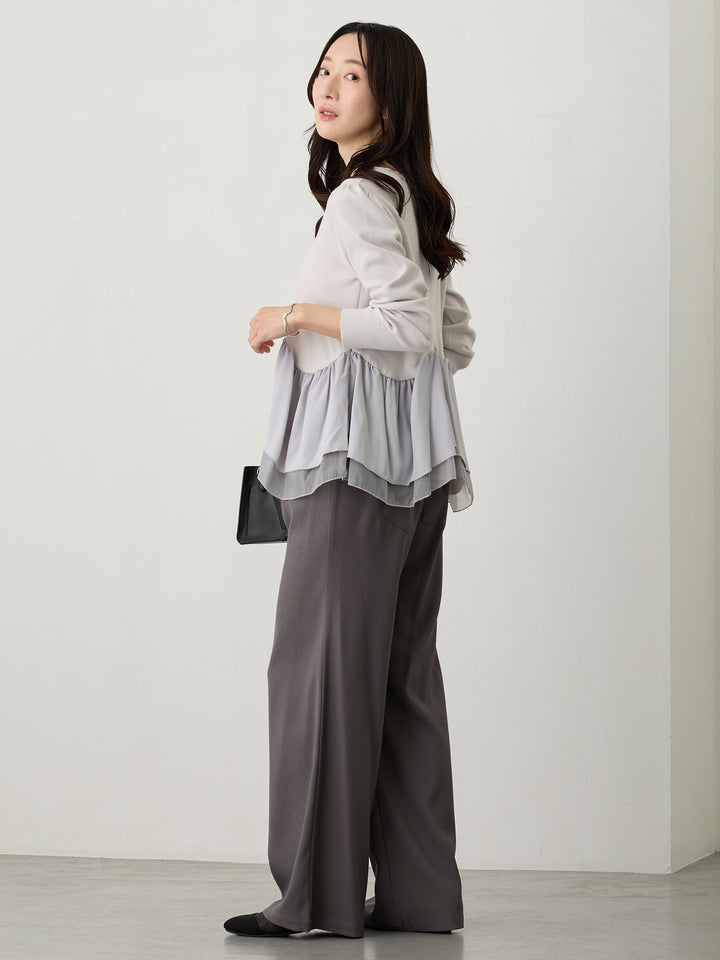 ドッキングペプラムニット Light gray