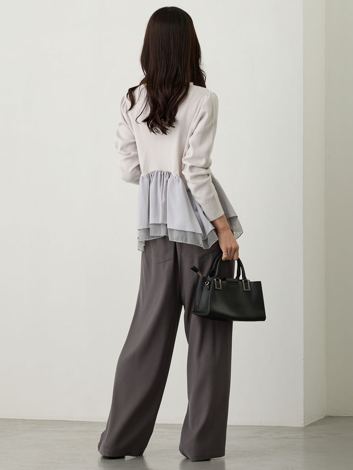 タックワイドパンツ Gray