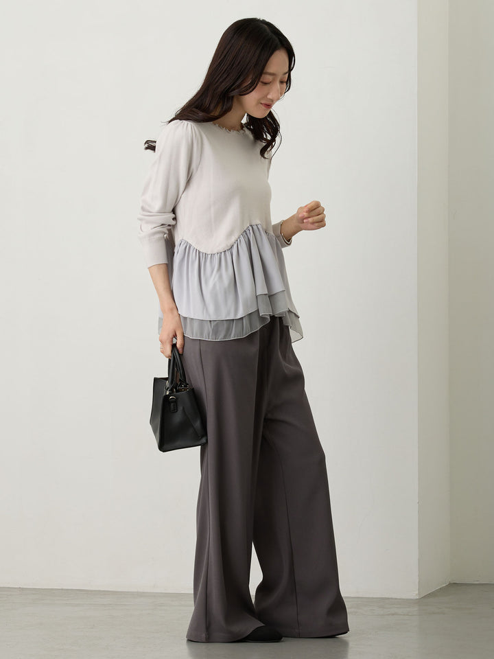 ドッキングペプラムニット Light gray