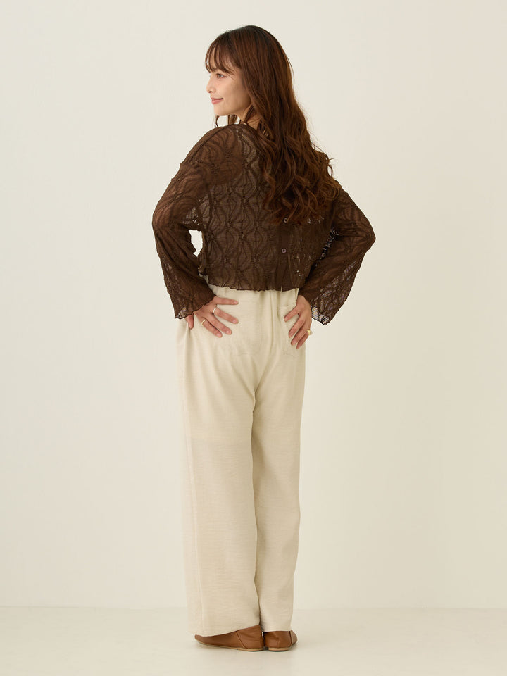 2wayレースカーディガン Brown