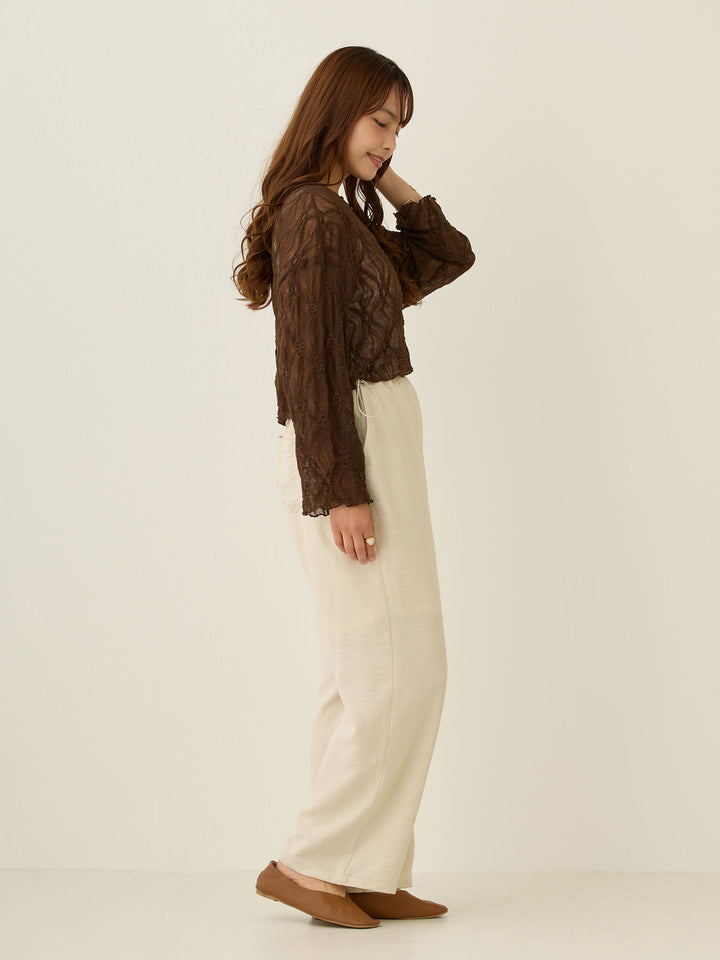 2wayレースカーディガン Brown