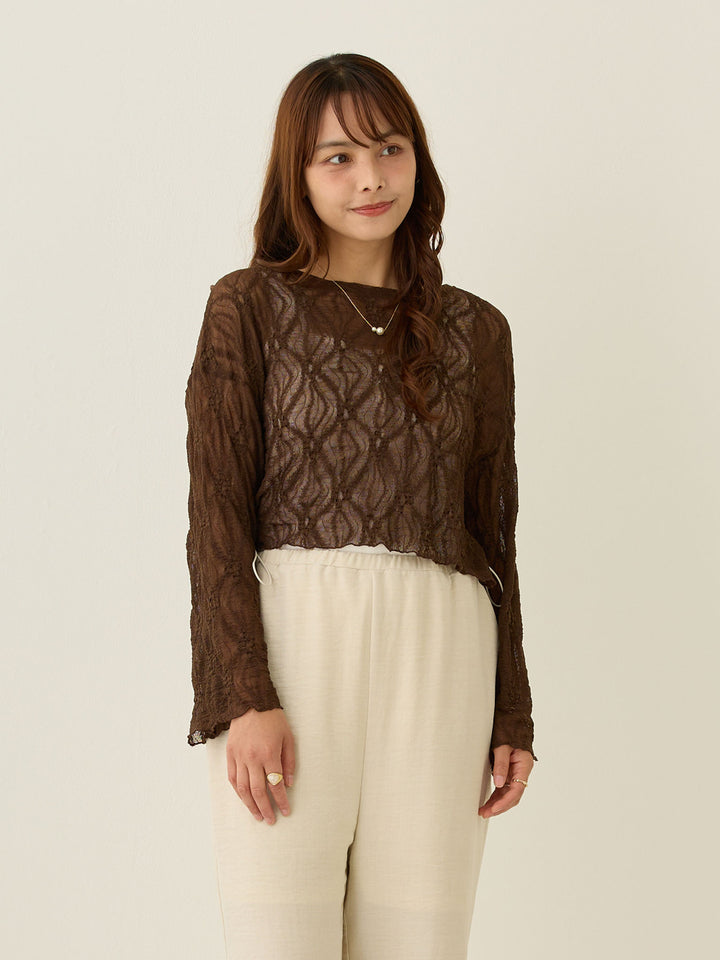2wayレースカーディガン Brown