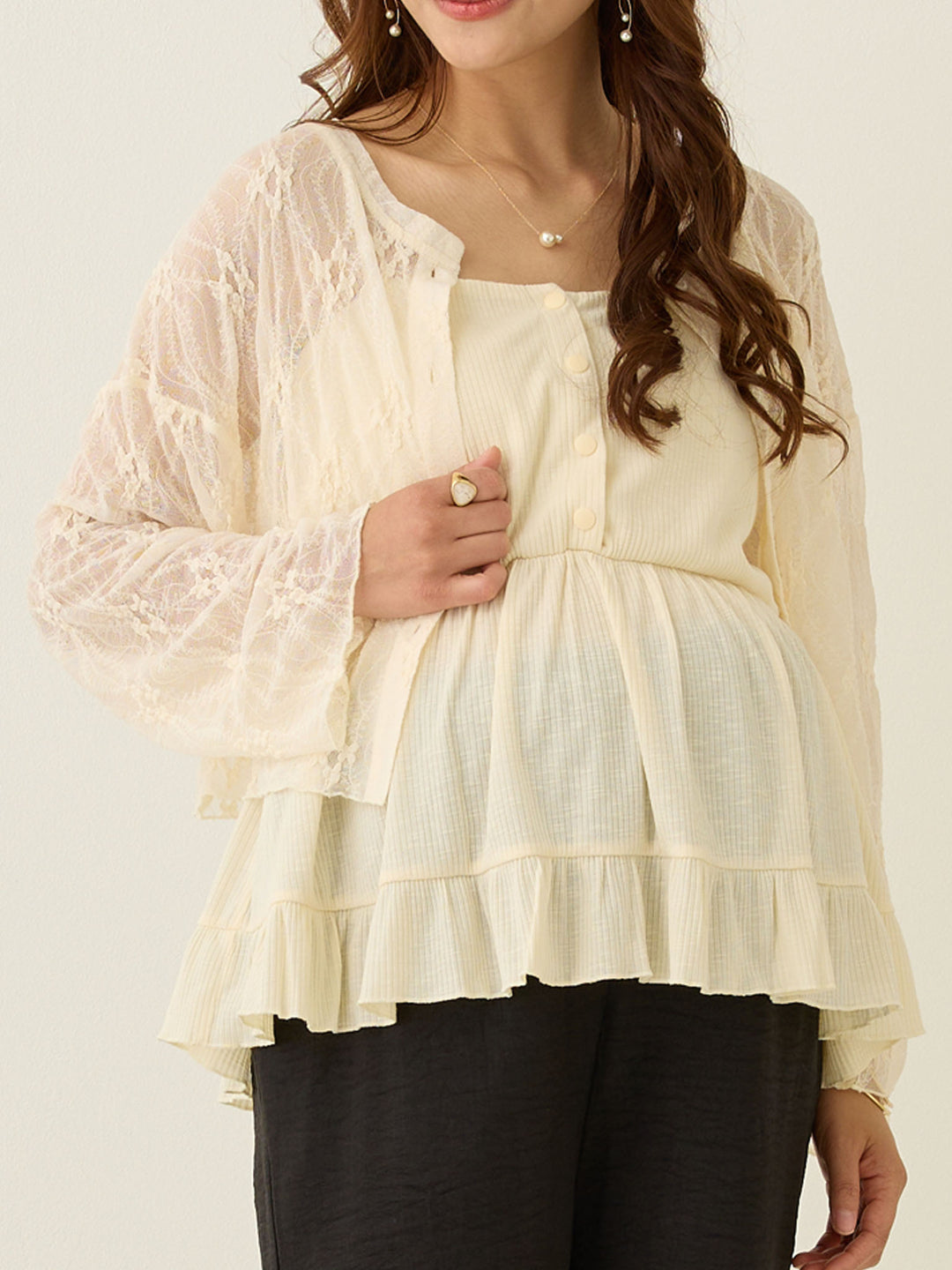 2wayレースカーディガン Ivory