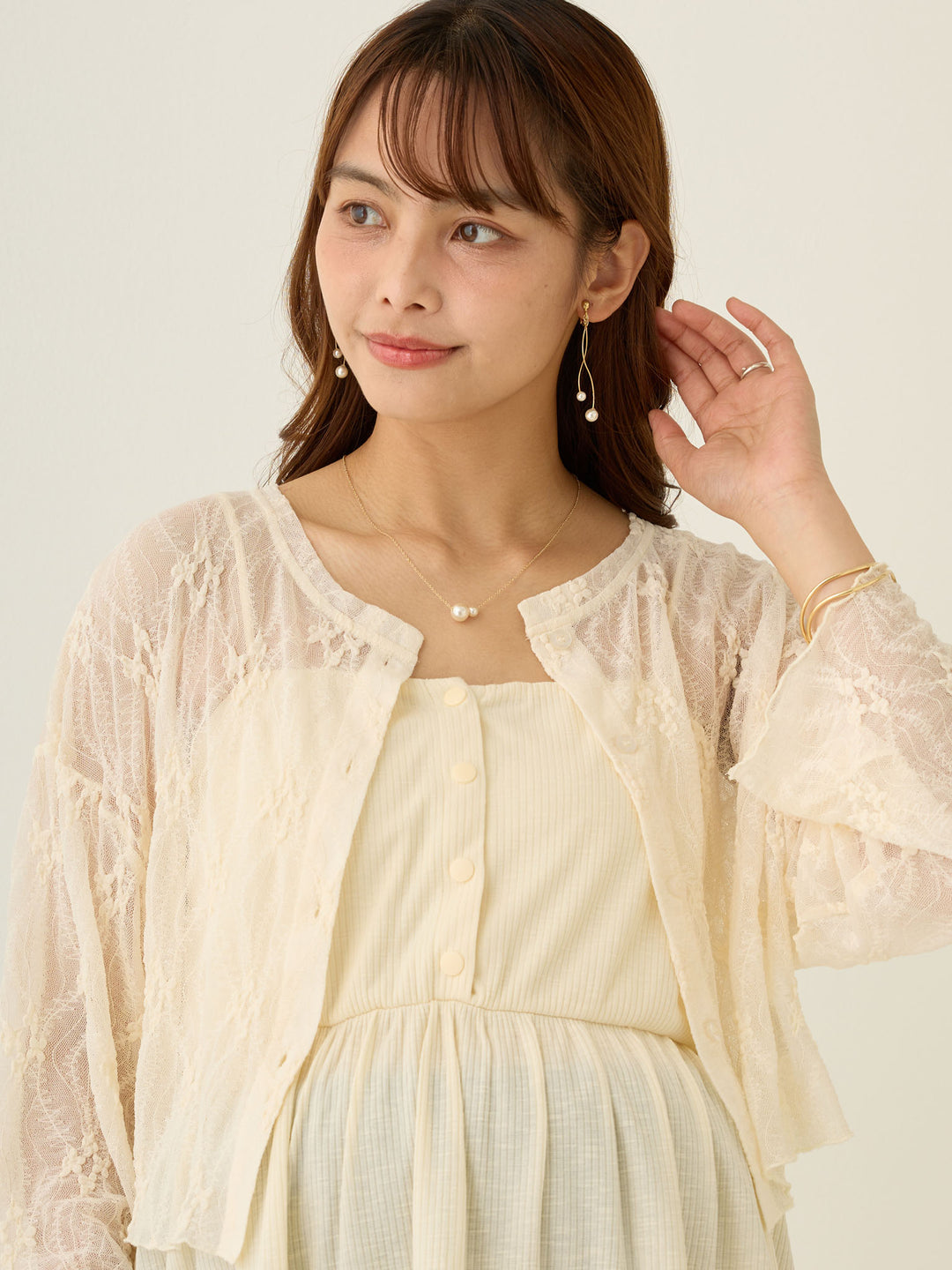 2wayレースカーディガン Ivory