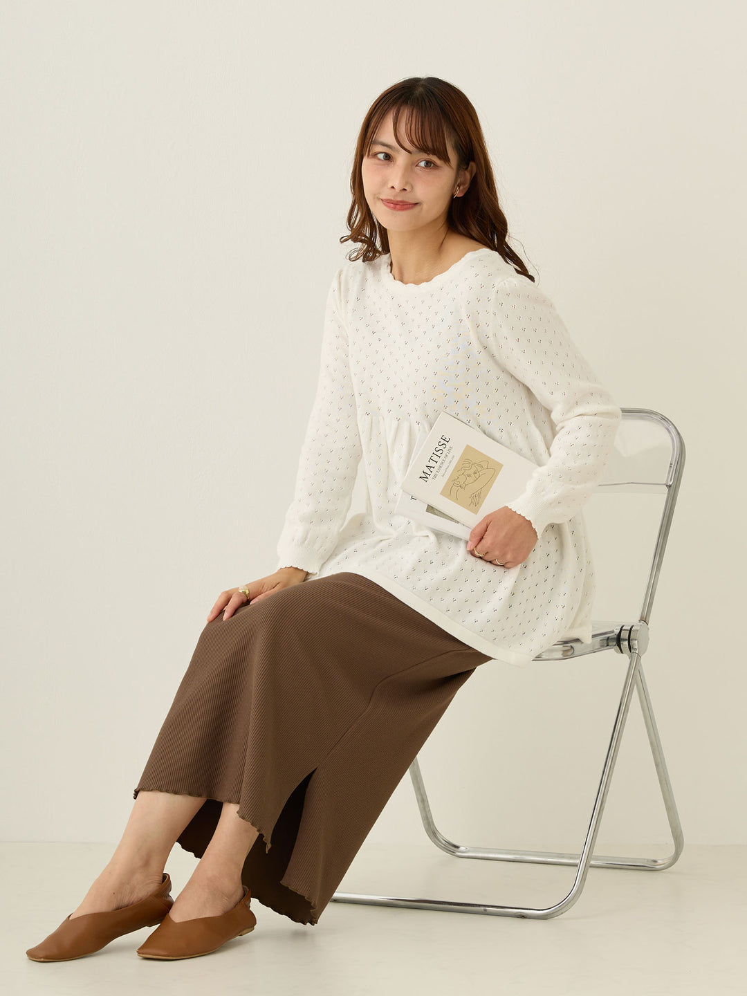 2wayアイレットカーディガン Ivory