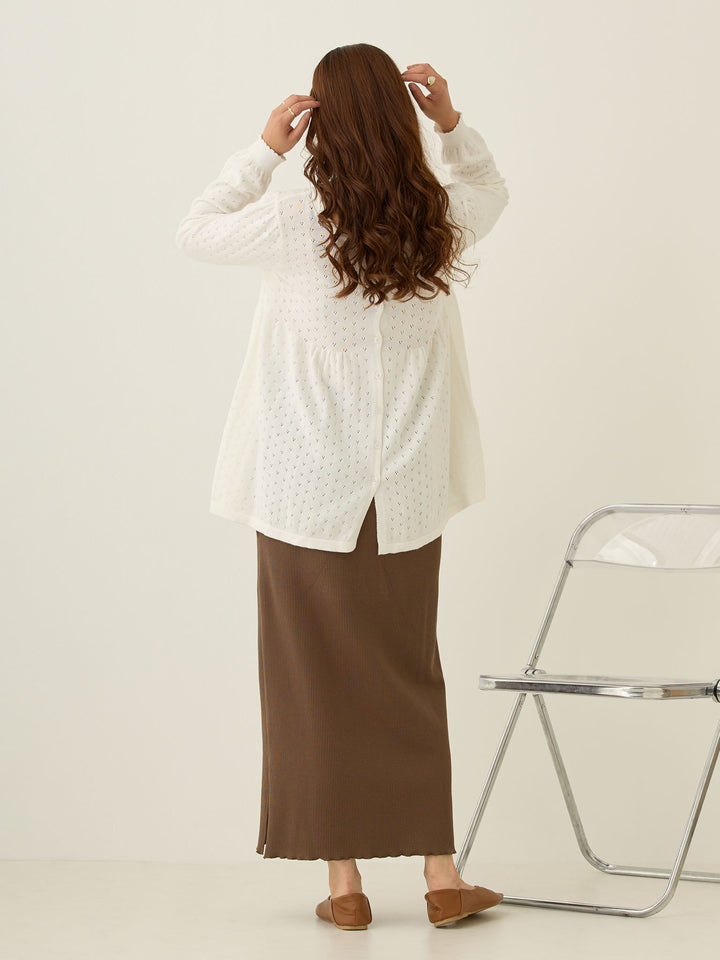2wayアイレットカーディガン Ivory