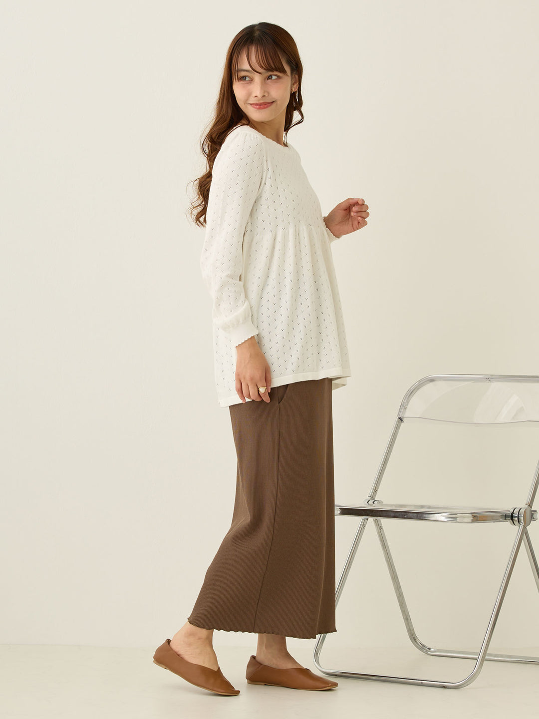 2wayアイレットカーディガン Ivory