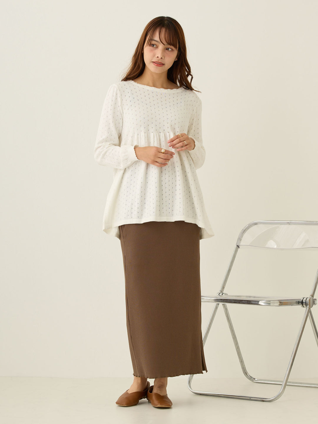 2wayアイレットカーディガン Ivory
