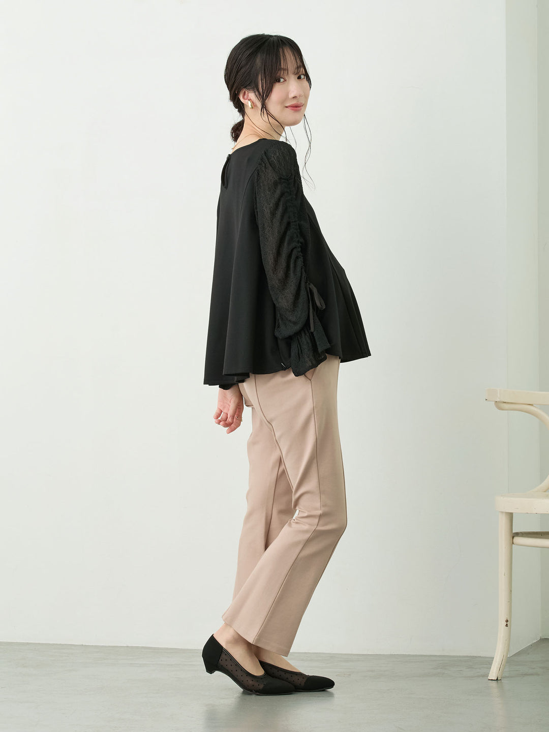 ポンチフレアパンツ Beige