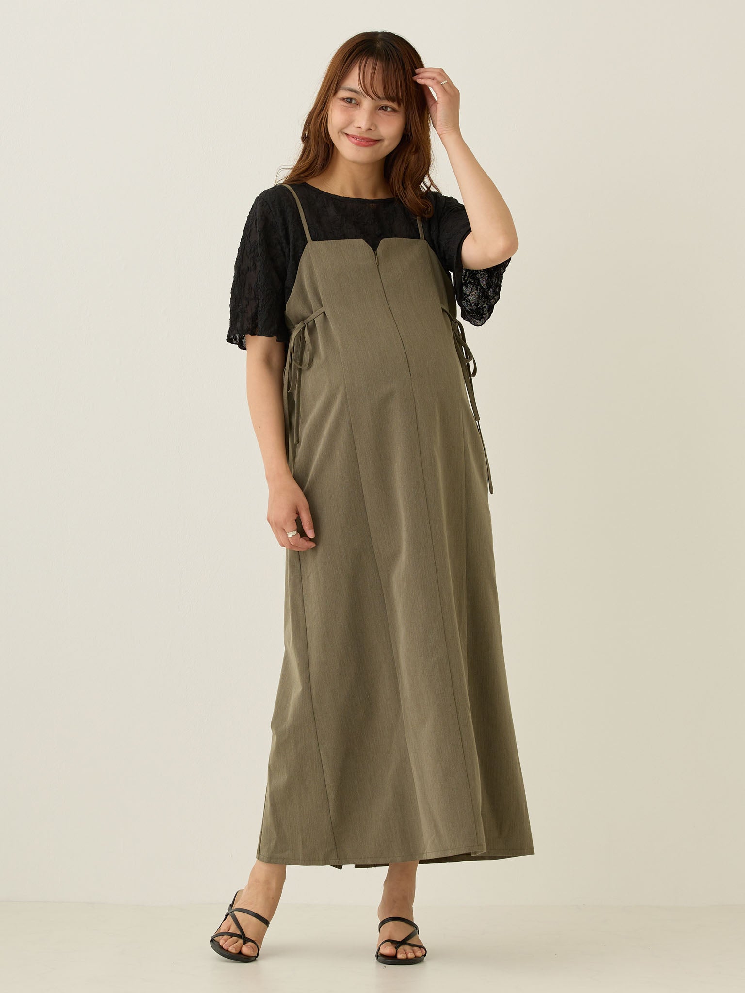 サイドリボンキャミワンピース Khaki – honono for mom&baby