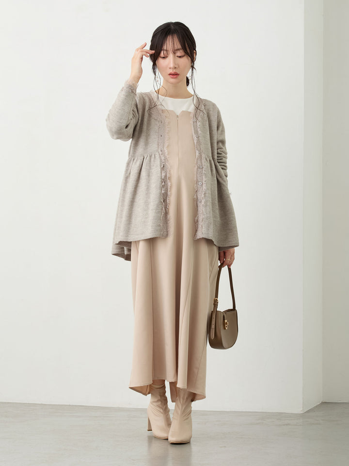 レース付きニット Gray