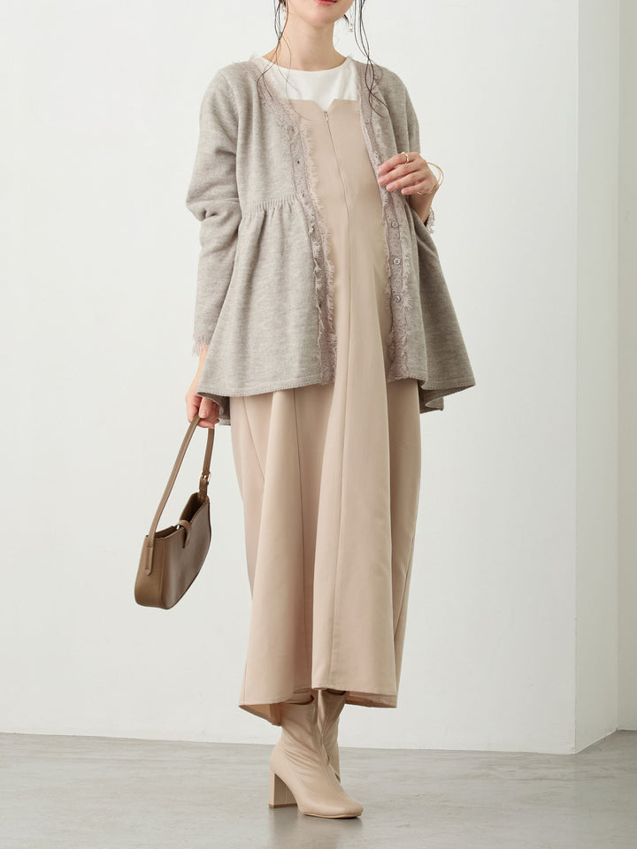 レース付きニット Gray