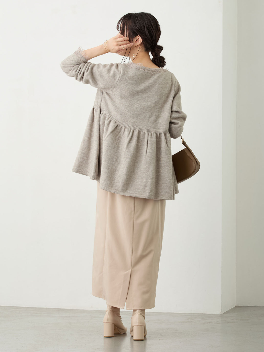 サイドリボンキャミワンピース Beige