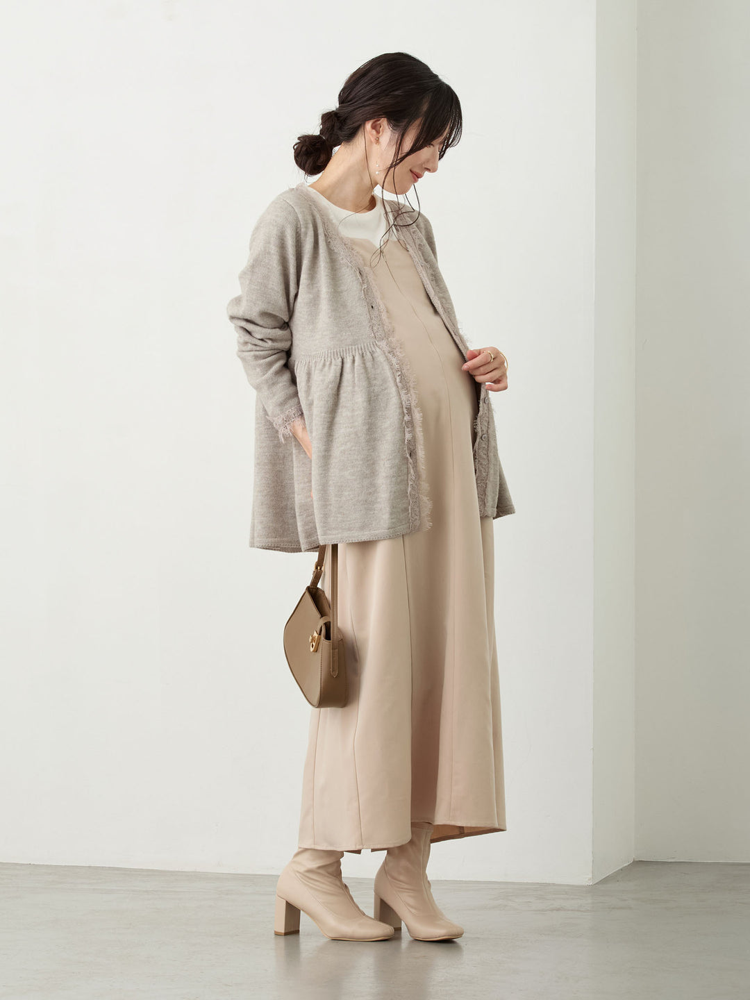 レース付きニット Gray