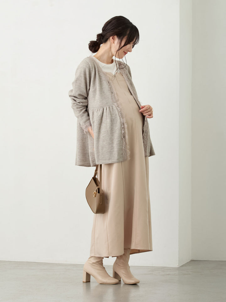 レース付きニット Gray
