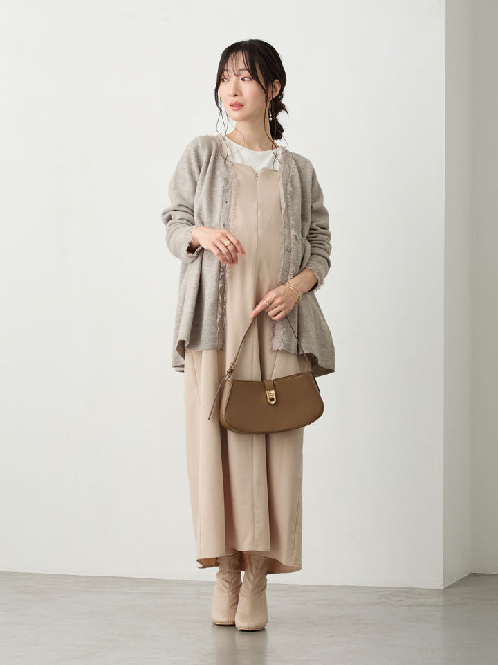 レース付きニット Gray