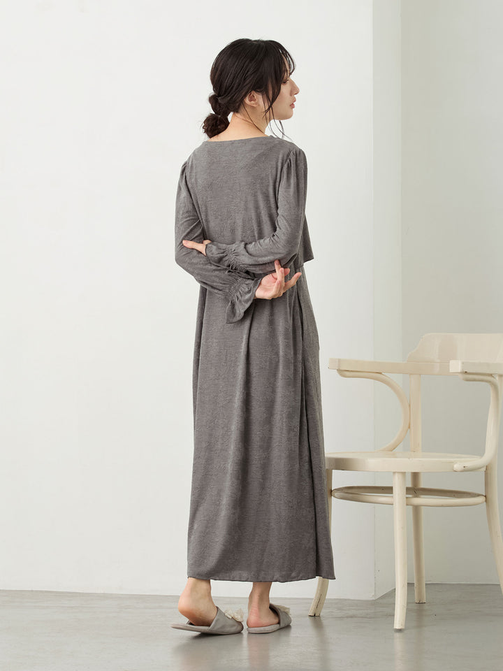 カップ付きジャガードルームワンピ Gray