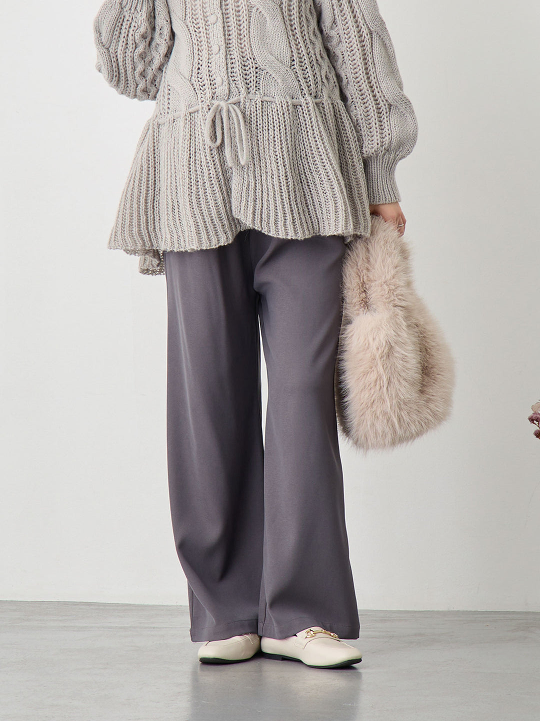 タックワイドパンツ Gray