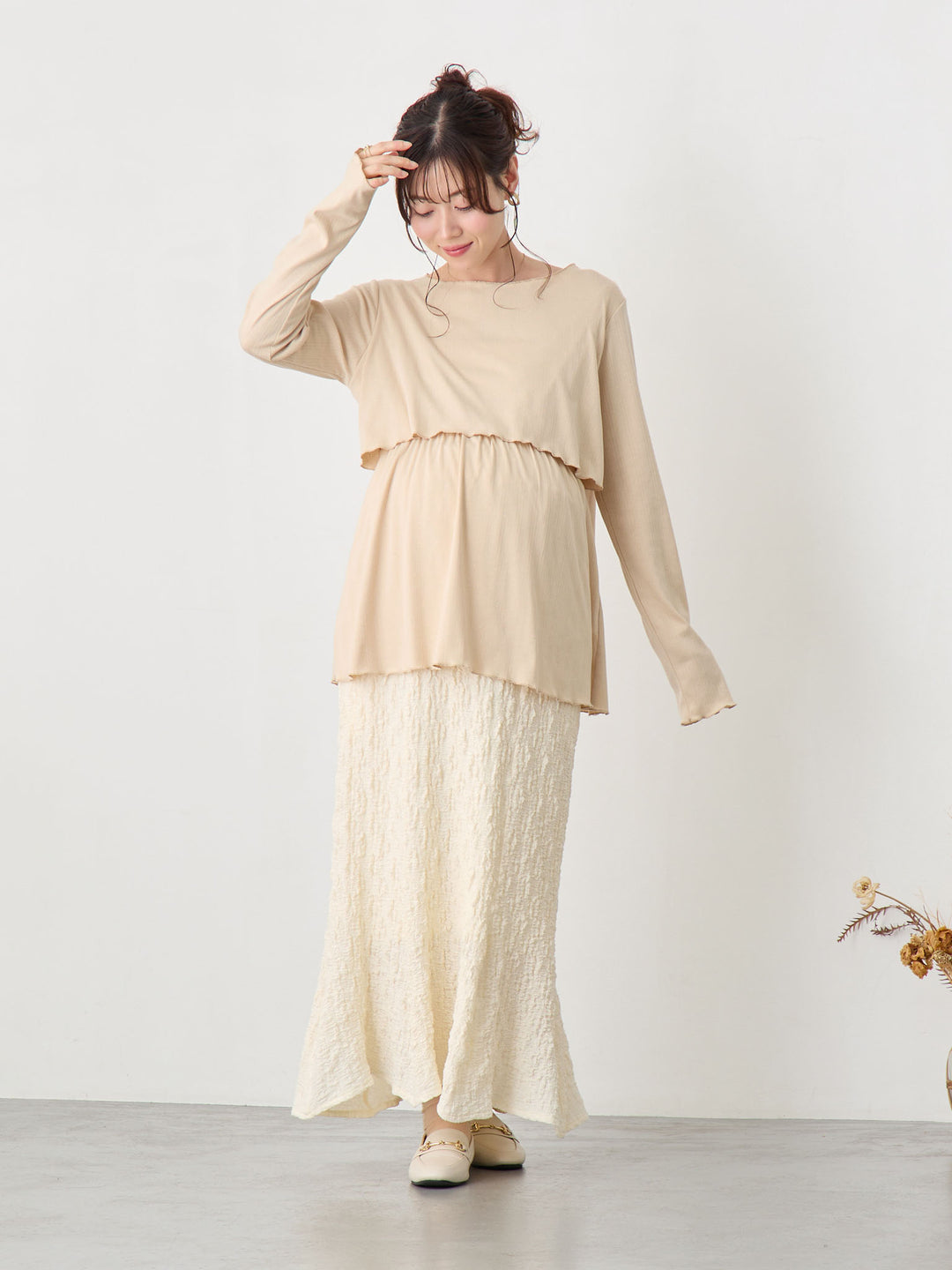 ストレッチマーメイドスカート Ivory