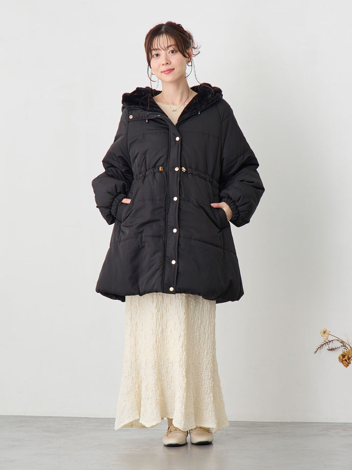 ダッカー付き中綿アウター Black