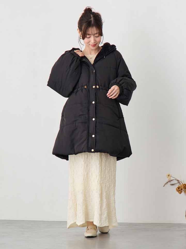 ダッカー付き中綿アウター Black