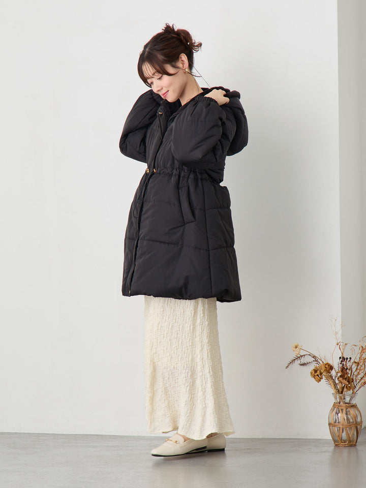 ダッカー付き中綿アウター Black
