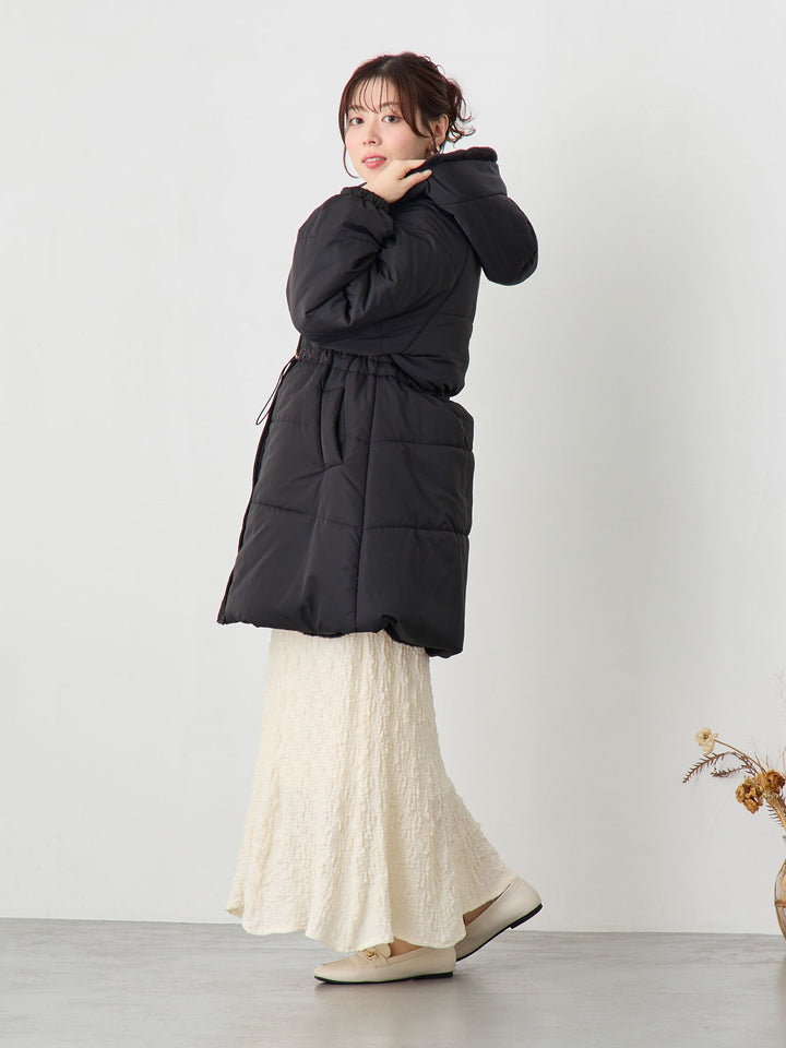 ダッカー付き中綿アウター Black