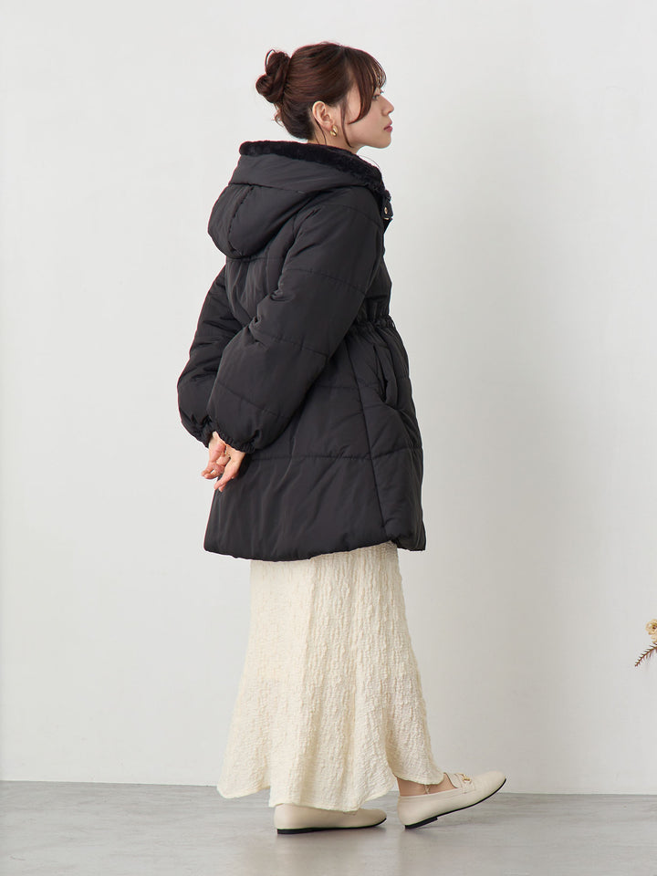 ダッカー付き中綿アウター Black