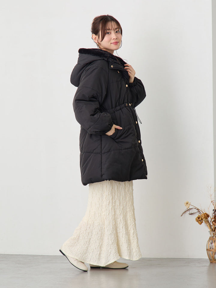 ダッカー付き中綿アウター Black