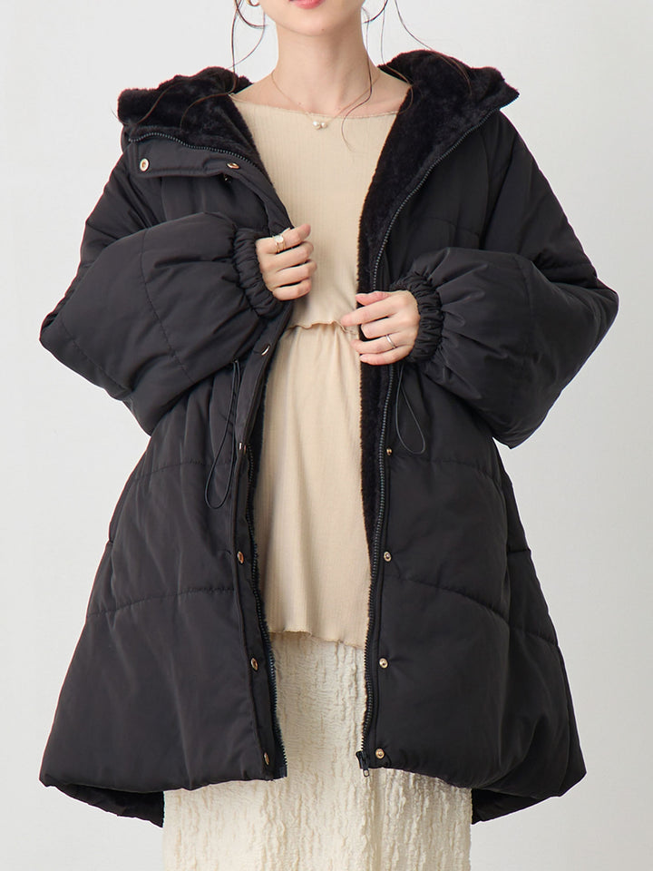 ダッカー付き中綿アウター Black
