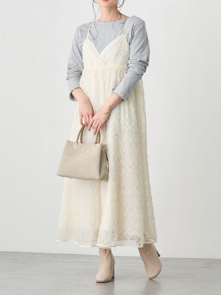 カシュクールレースキャミワンピース Ivory
