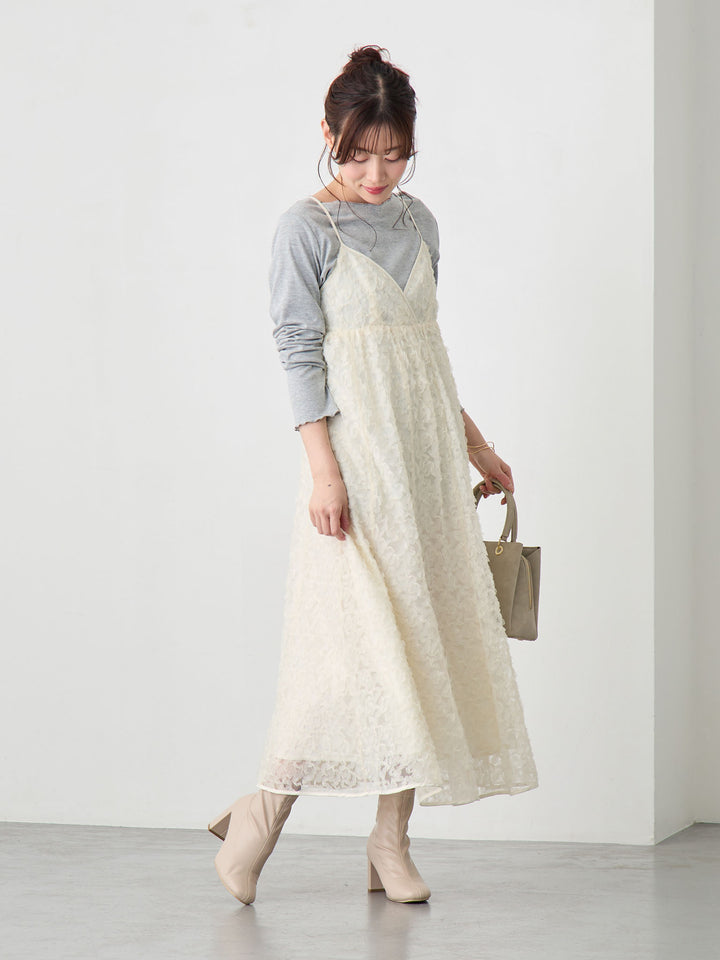 カシュクールレースキャミワンピース Ivory