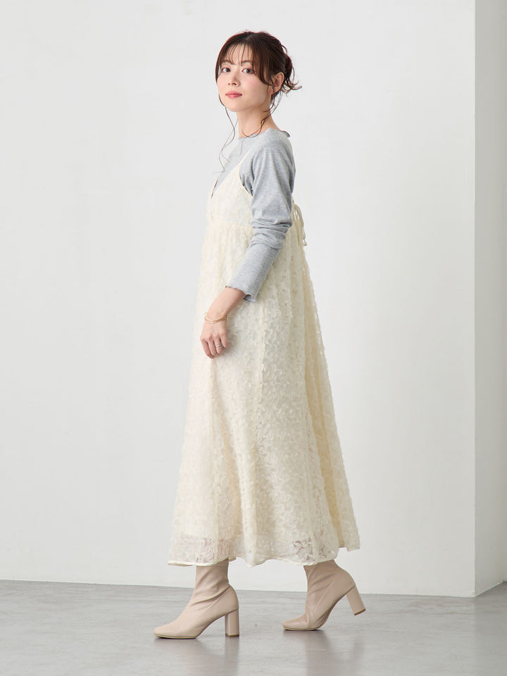 カシュクールレースキャミワンピース Ivory