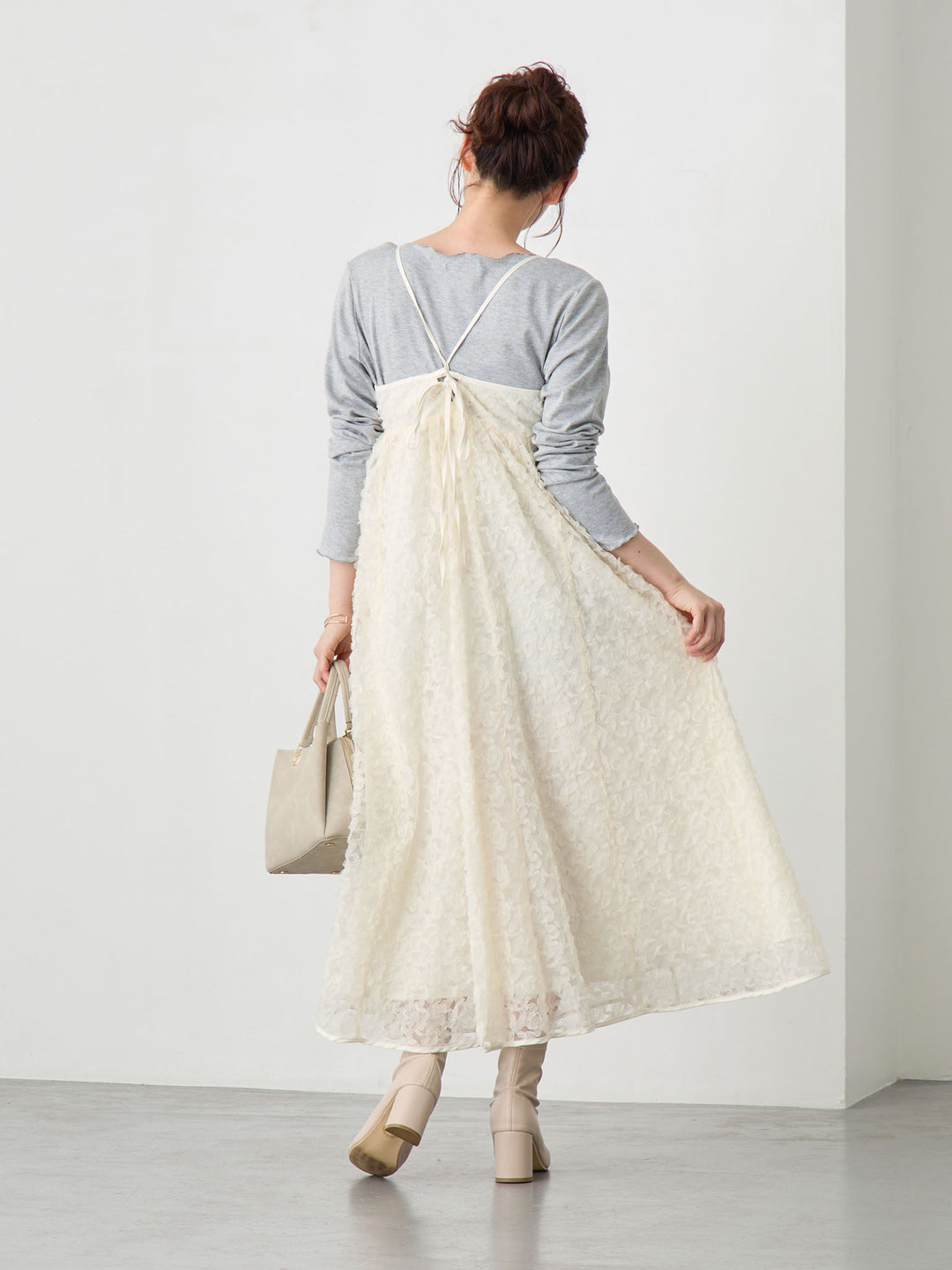 カシュクールレースキャミワンピース Ivory